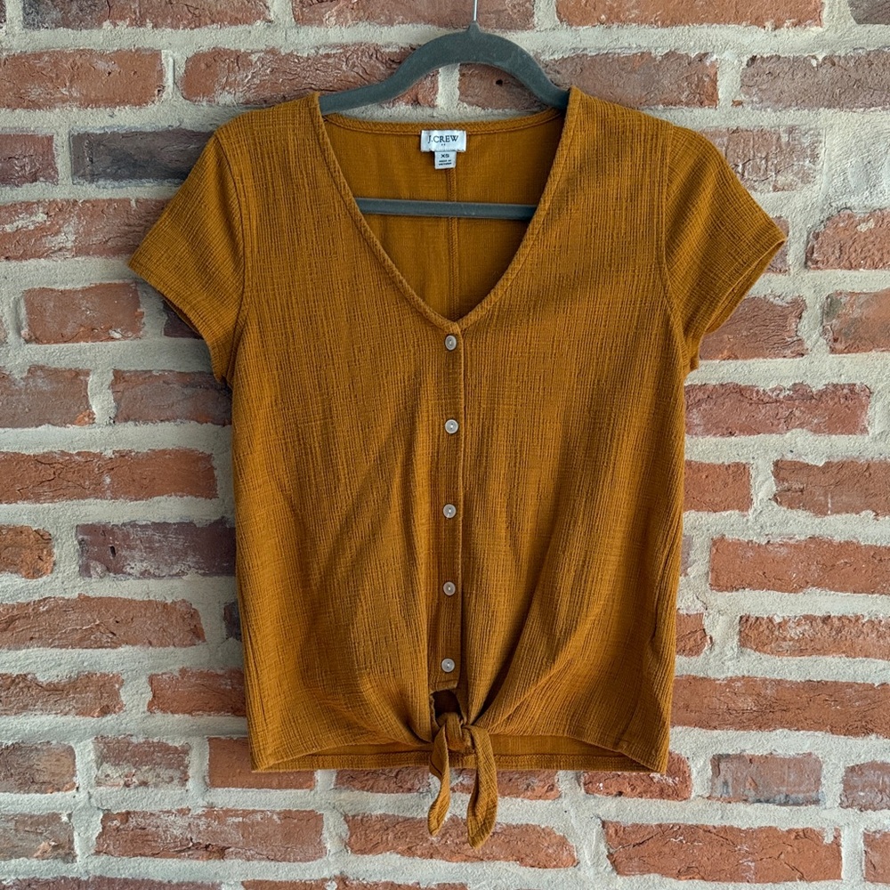 J. Crew Factory Women's Amber Button-Down Shirt with front tie